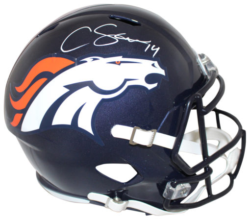 Courtland Sutton Autographed Denver Broncos Speed Replica Helmet JSA 25815