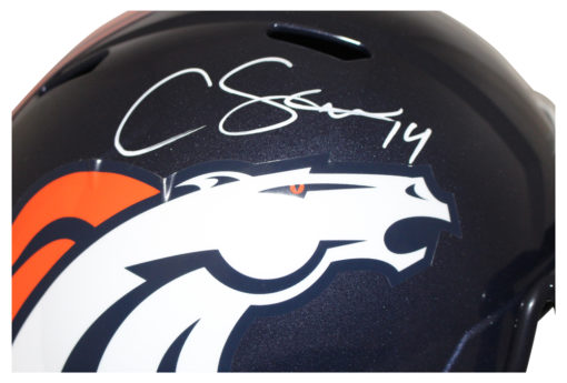 Courtland Sutton Autographed Denver Broncos Speed Replica Helmet JSA 25815