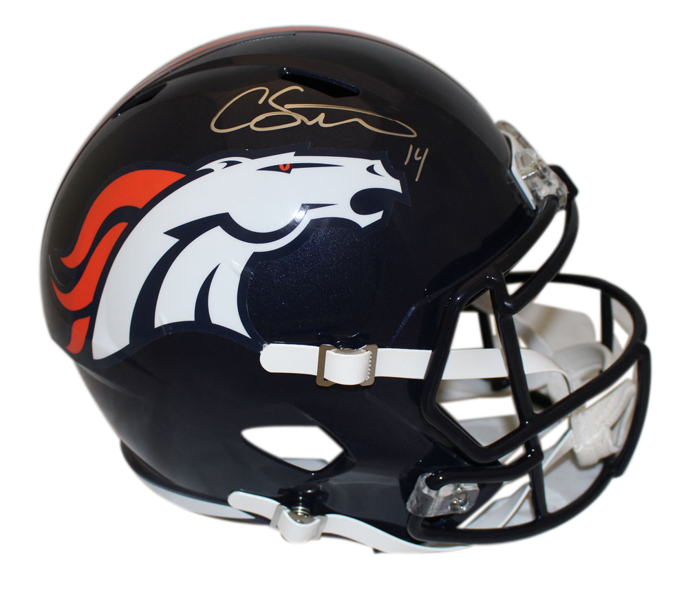 Courtland Sutton Autographed Denver Broncos F/S Speed Helmet Beckett