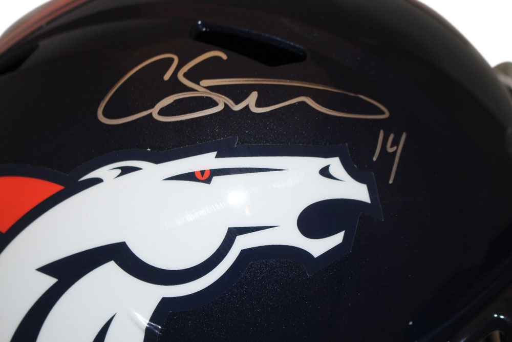 Courtland Sutton Autographed Denver Broncos F/S Speed Helmet Beckett