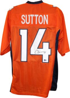 Courtland Sutton Autographed/Signed Pro Style Sz XL Orange Jersey Beckett 59394
