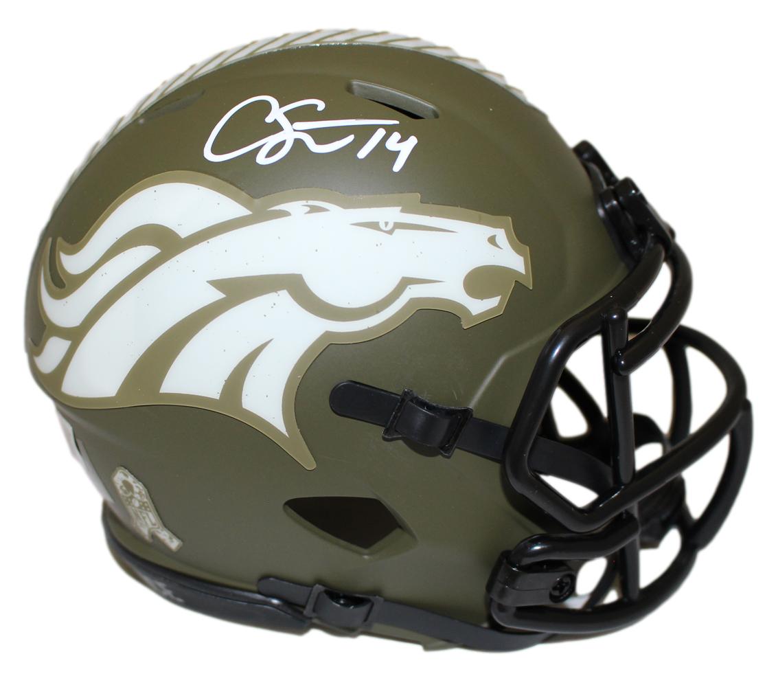 Courtland Sutton Autographed Denver Broncos Salute Mini Helmet Beckett