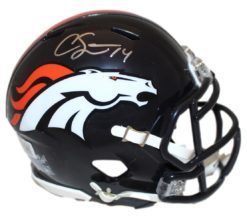 Courtland Sutton Autographed Denver Broncos Speed Mini Helmet Beckett