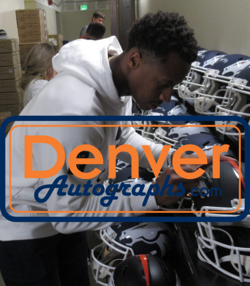 Courtland Sutton Signed Denver Broncos Black Matte Replica Helmet JSA 25813