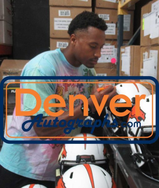 Courtland Sutton Autographed Denver Broncos F/S Lunar Helmet Beckett