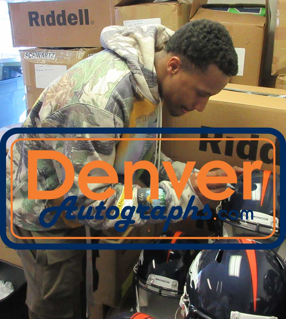 Courtland Sutton Signed Denver Broncos Authentic Speed Helmet Beckett