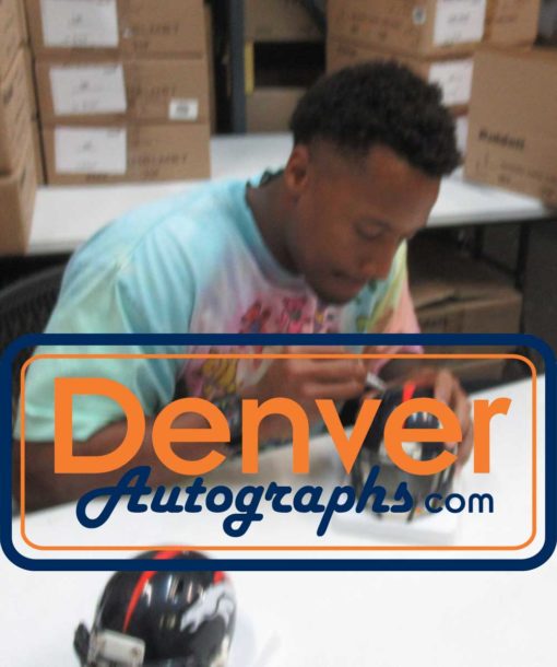Courtland Sutton Autographed Denver Broncos Speed Mini Helmet Beckett