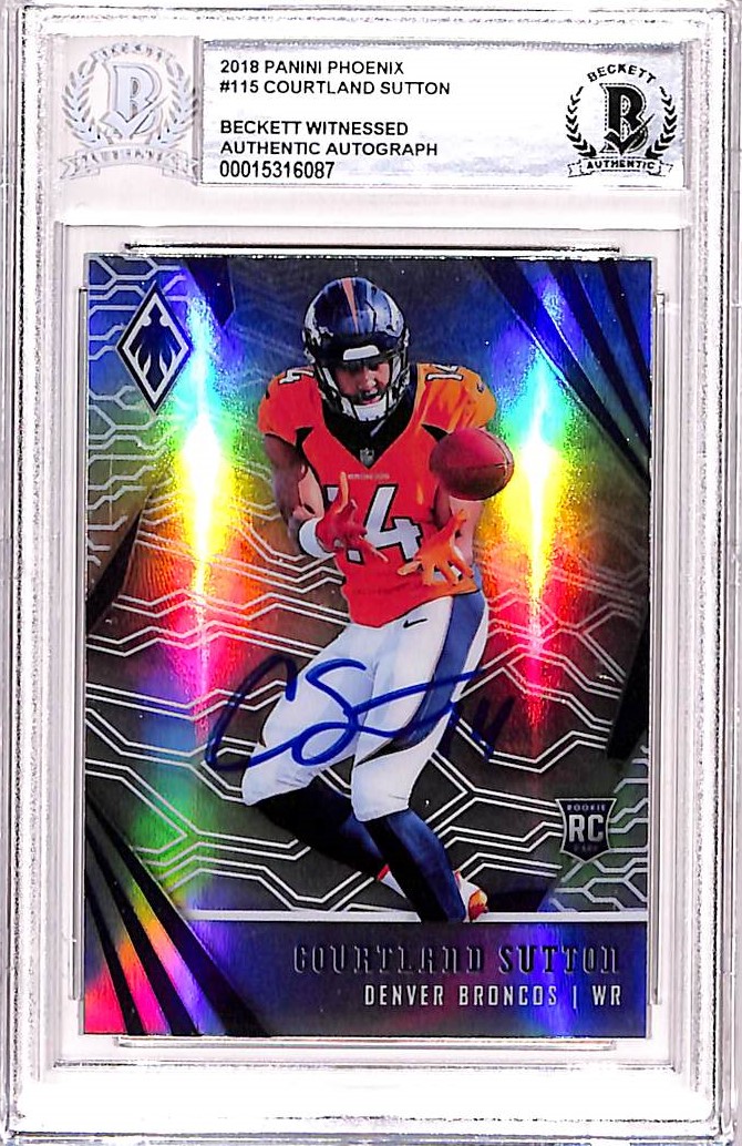 Courtland Sutton Signed 2018 Phoenix #115 Trading Card Beckett