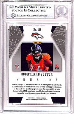 Courtland Sutton Signed 2018 Phoenix #115 Trading Card Beckett