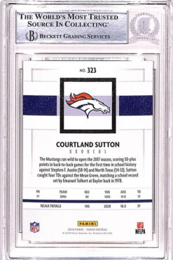 Courtland Sutton Autographed 2018 Panini #323 Trading Card Beckett