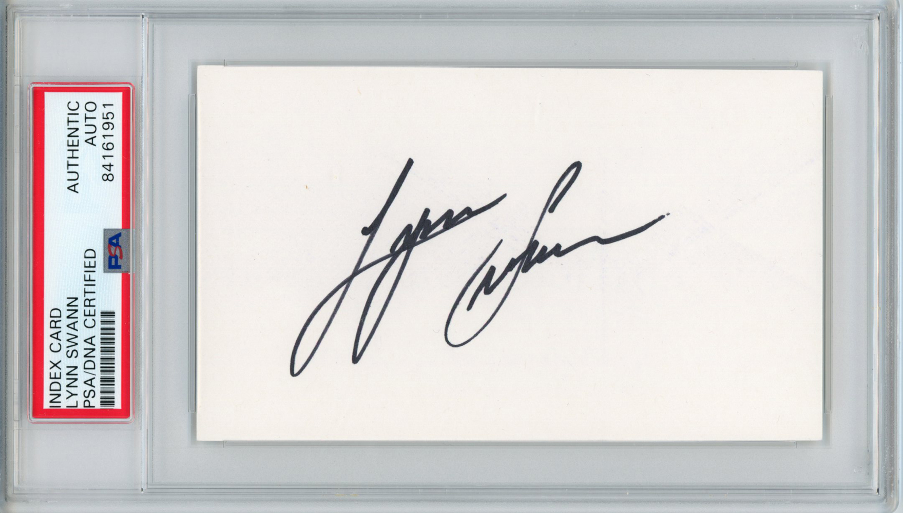 Lynn Swann Autographed/Signed Steelers Hall Of Fame Index Card PSA Slab 32913
