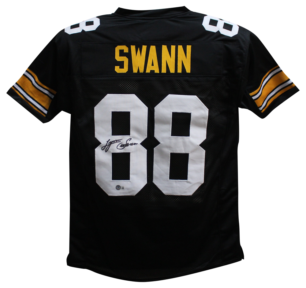 Lynn Swann Autographed/Signed Pro Style Black XL Jersey Beckett