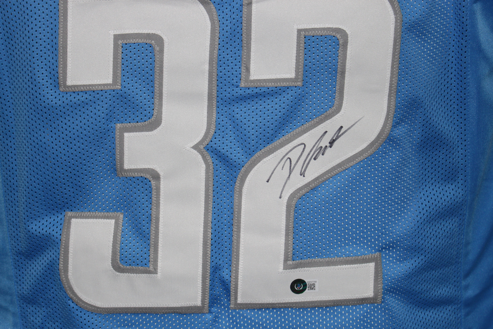 D'Andre Swift Autographed/Signed Pro Style Blue XL Jersey Beckett