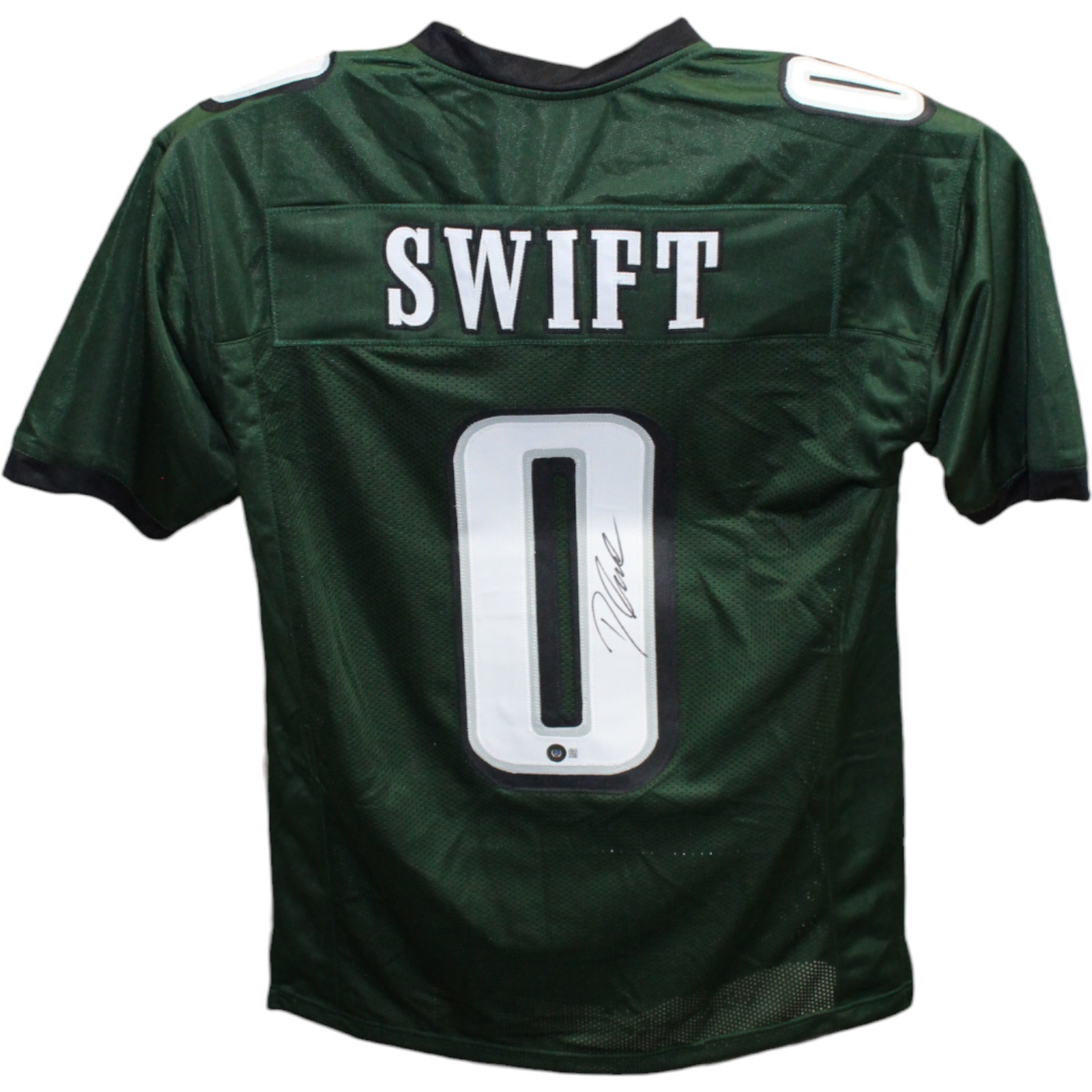 D'Andre Swift Autographed/Signed Pro Style Green Jersey Beckett