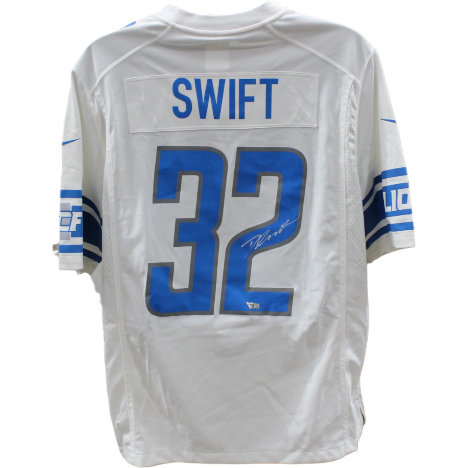 D'Andre Swift Signed Detroit Lions White Nike Jersey FAN 45989
