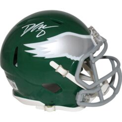 D'Andre Swift Signed Philadelphia Eagles Green Mini Helmet BAS 