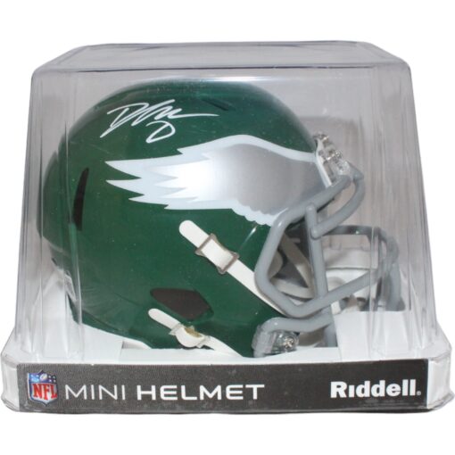 D'Andre Swift Signed Philadelphia Eagles Green Mini Helmet BAS