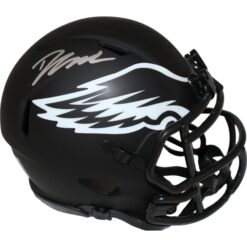 D'Andre Swift Signed Philadelphia Eagles Eclipse Mini Helmet BAS 