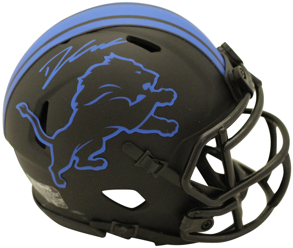 D’Andre Swift Autographed/Signed Detroit Lions Eclipse Mini Helmet FAN