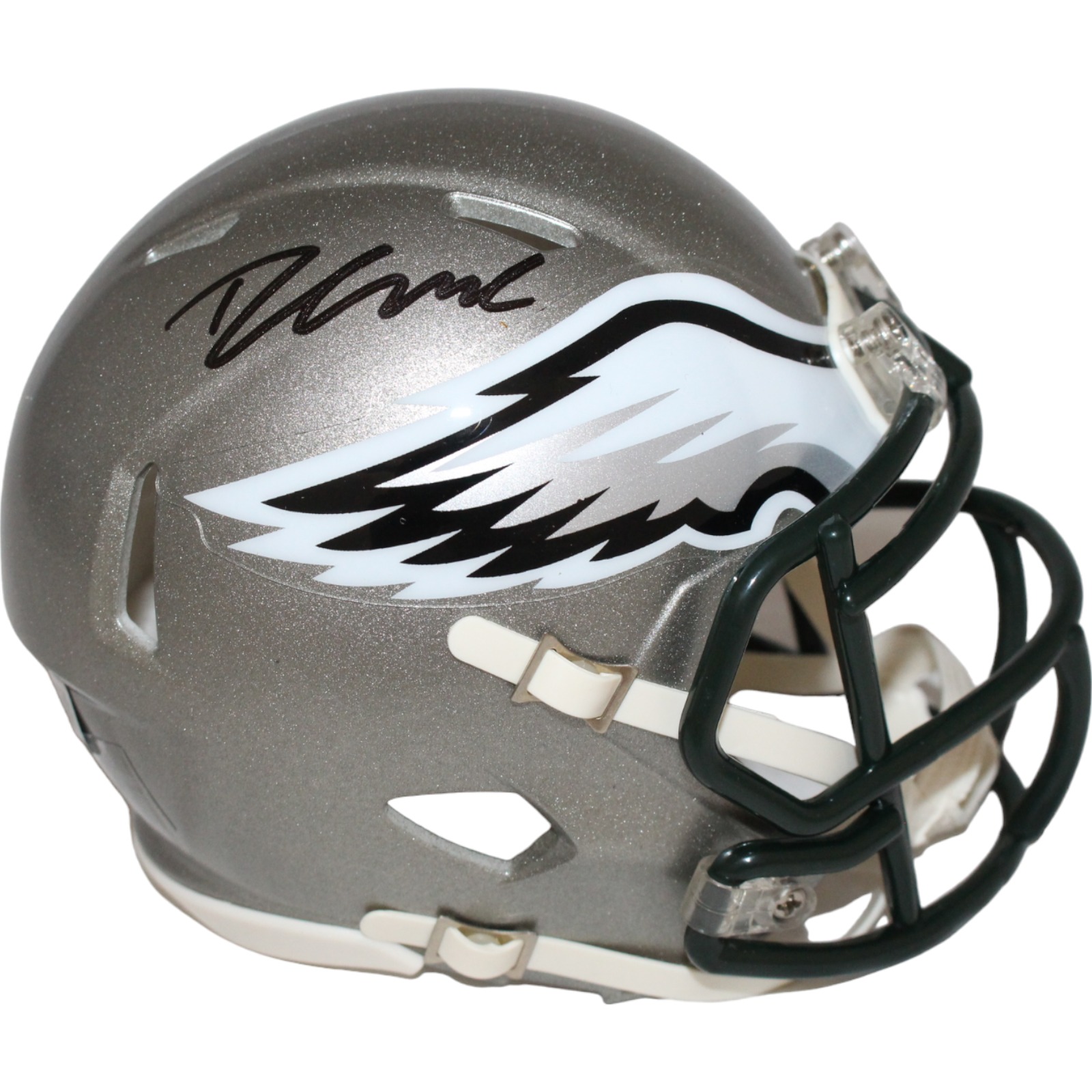 D'Andre Swift Signed Philadelphia Eagles Flash Mini Helmet Beckett 