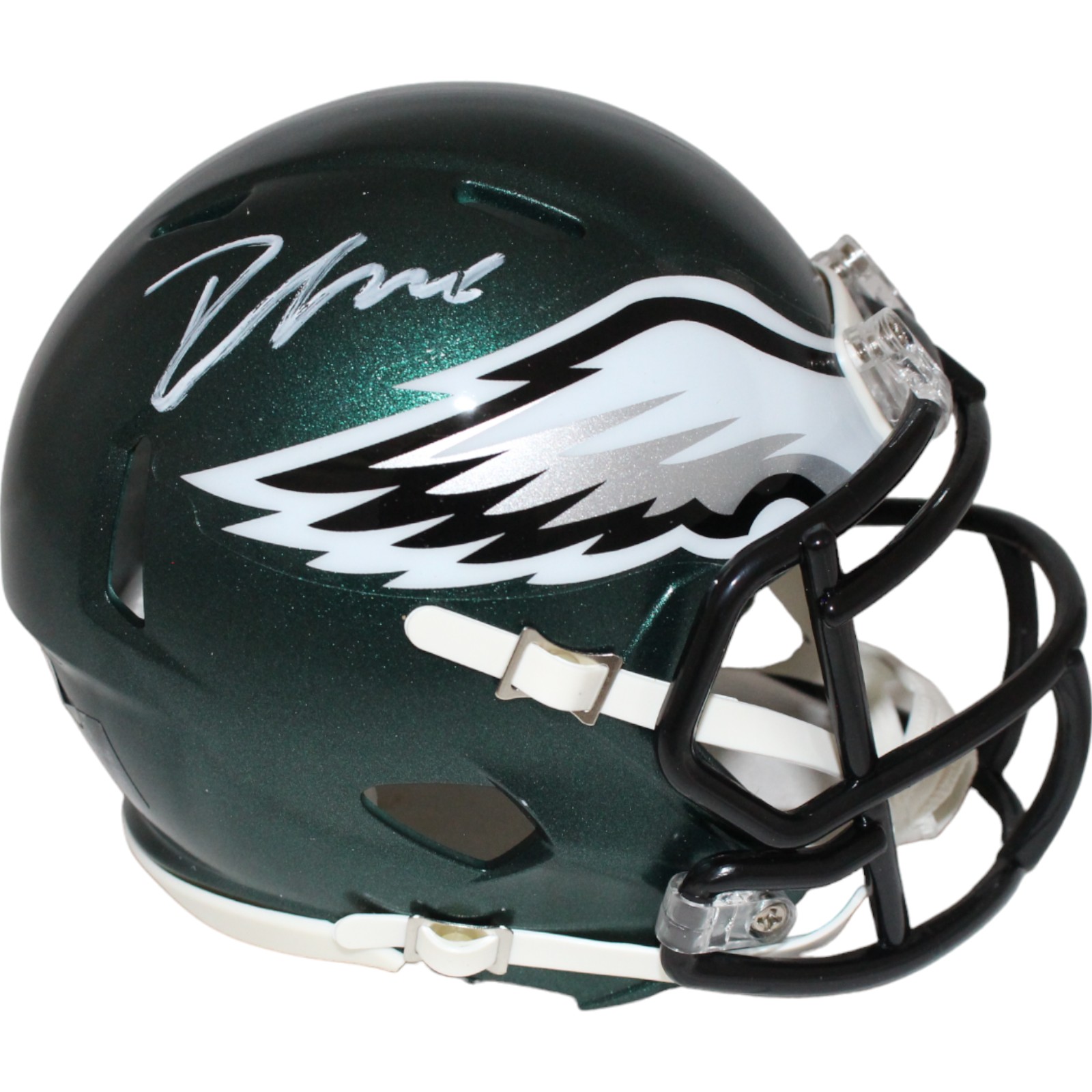 D'Andre Swift Signed Philadelphia Eagles Speed Mini Helmet Beckett 