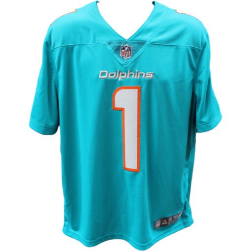 Tua Tagovailoa Signed Miami Dolphins Nike Vapor Teal Jersey FAN 45423