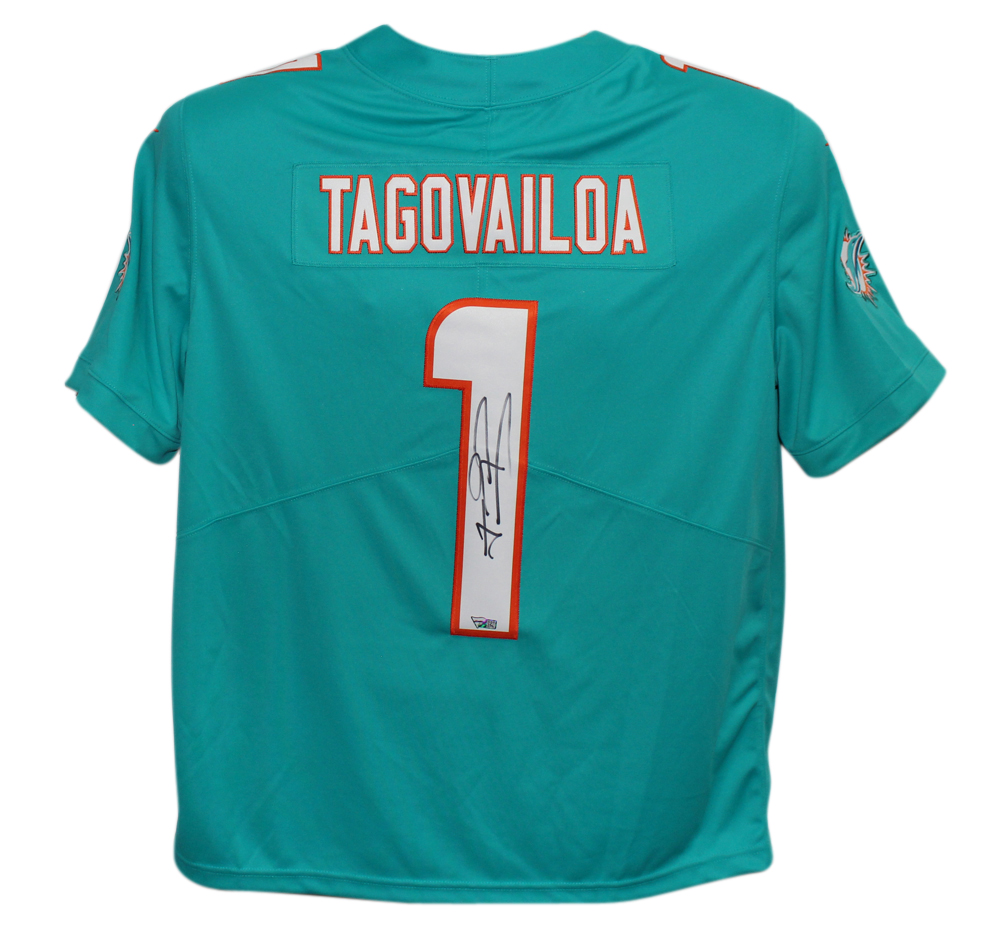Tua Tagovailoa Signed Miami Dolphins Teal Nike Limited XL Jersey FAN