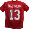 Tua Tagovialoa Autographed/Signed College Style Red XL Jersey Champs BAS 26534