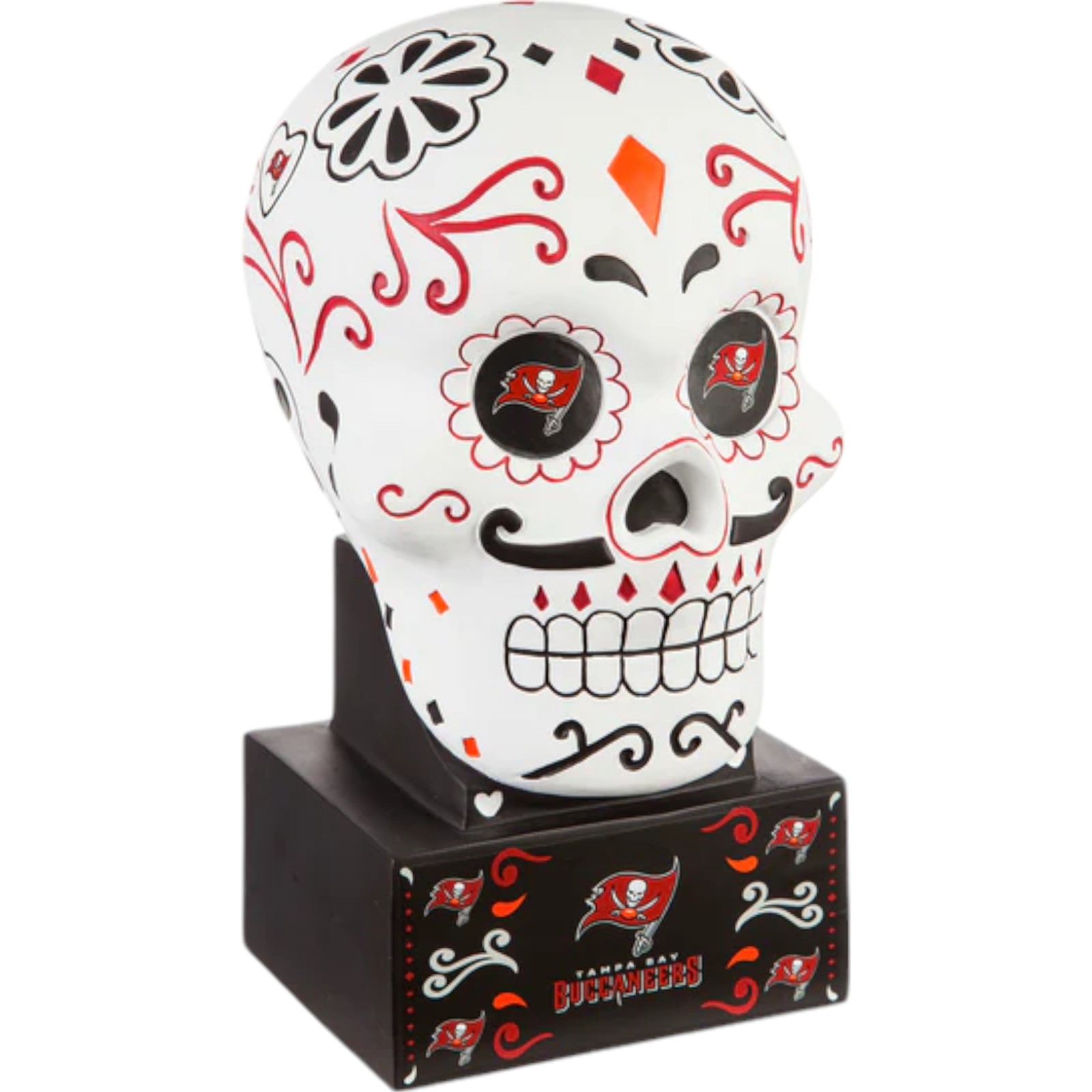 Tampa Bay Buccaneers Team Color Sugar Skull Statue Evergreen New 29447