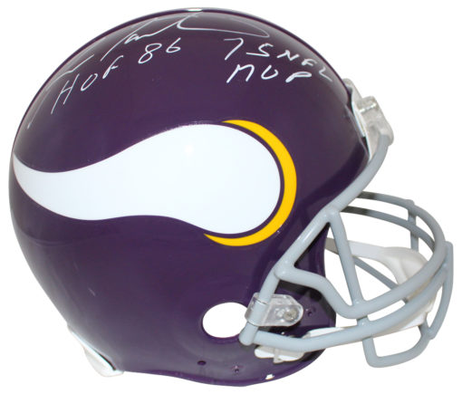 Fran Tarkenton Autographed Minnesota Vikings Authentic Helmet 2 Insc JSA 24279