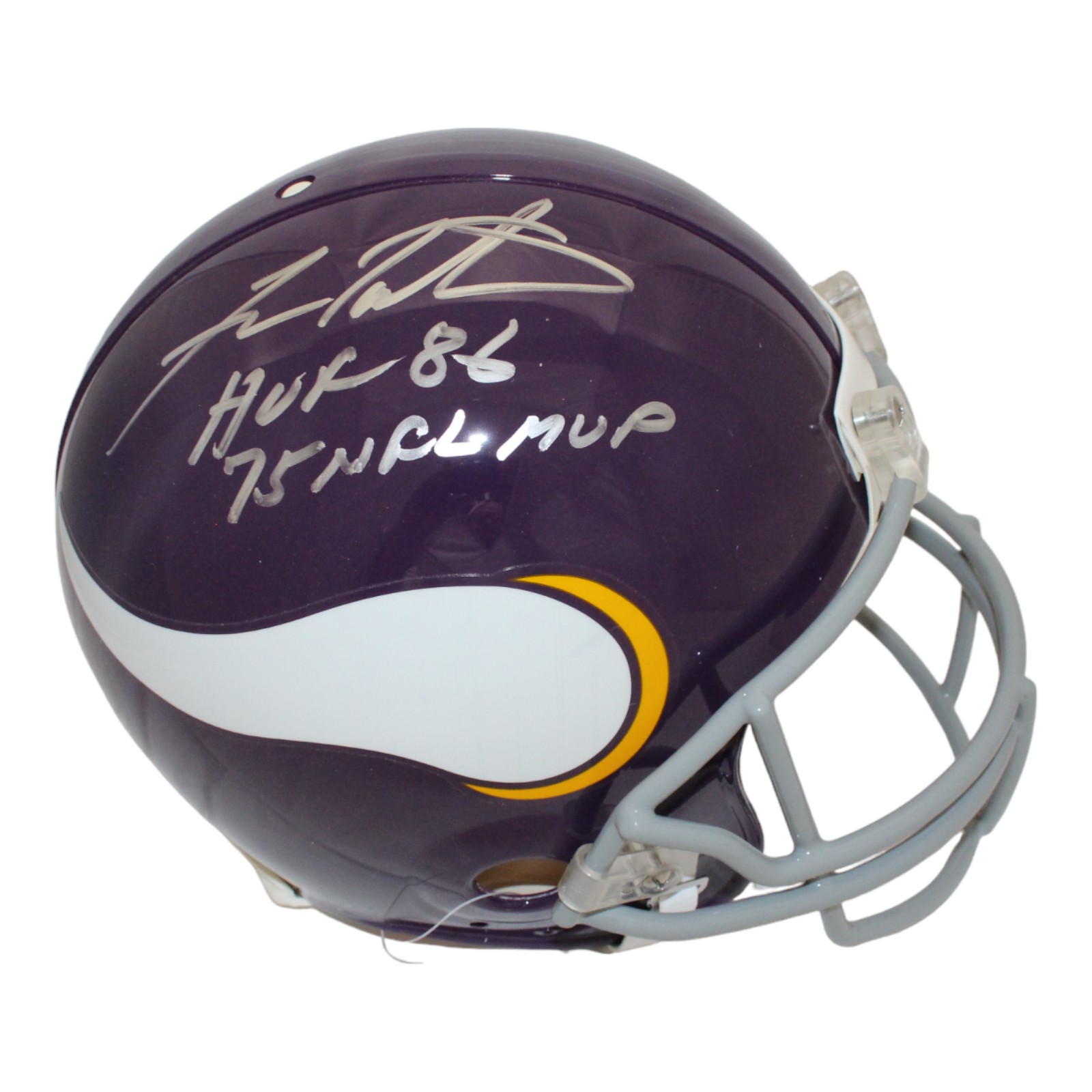 Fran Tarkenton Signed Minnesota Authentic VSR4 TB Helmet Beckett