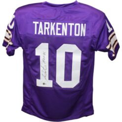 Fran Tarkenton Autographed/Signed Pro Style Purple HOF Jersey Beckett