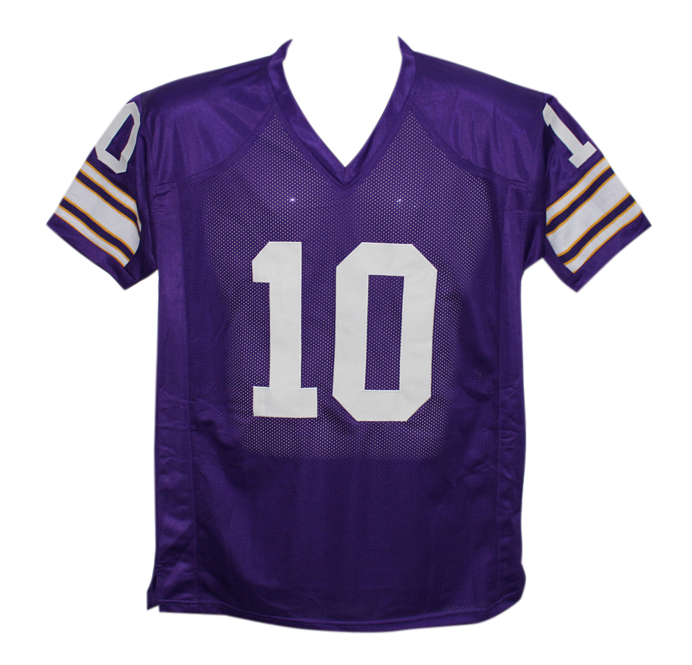 Fran Tarkenton Autographed/Signed Pro Style Purple XL Jersey JSA ...