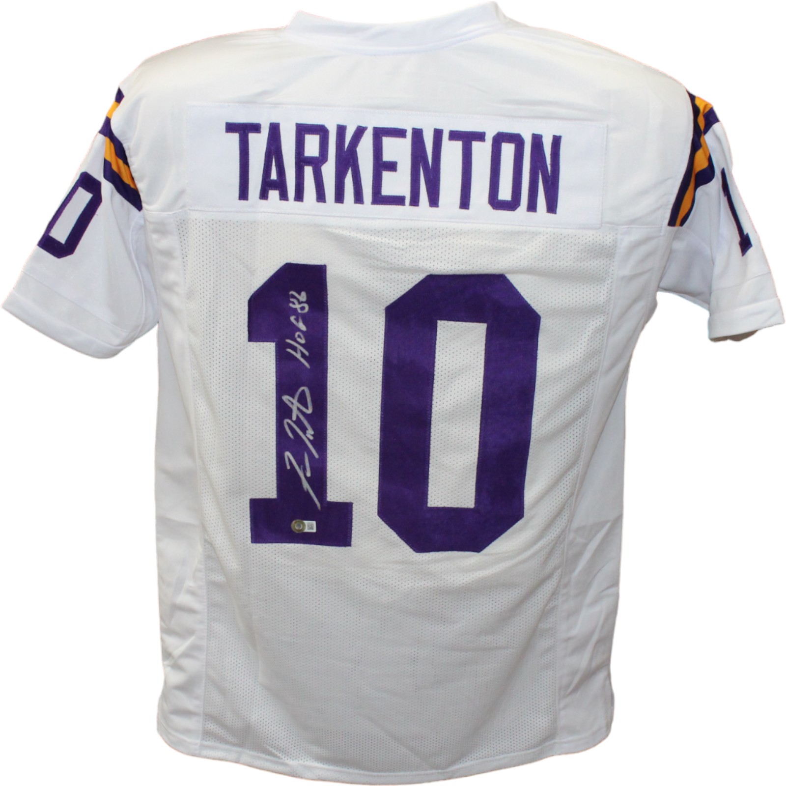 Fran Tarkenton Autographed/Signed Pro Style White Jersey Beckett