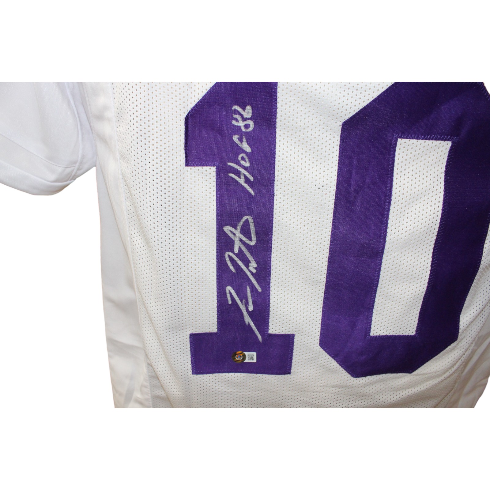 Fran Tarkenton Autographed/Signed Pro Style White Jersey Beckett