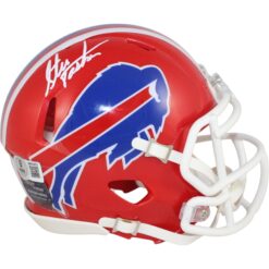 Steve Tasker Autographed Buffalo Bills Mini Helmet TB Beckett Witness 50920