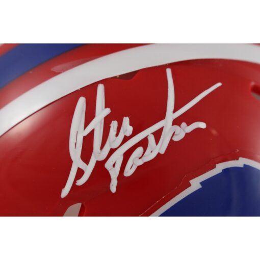Steve Tasker Autographed Buffalo Bills Mini Helmet TB Beckett Witness 50920