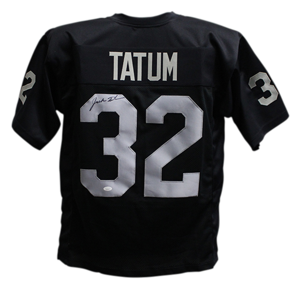 Jack Tatum Autographed/Signed Pro Style black XL Jersey JSA 26227