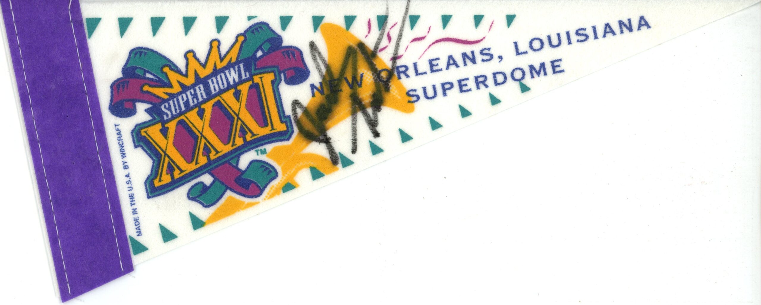 Jack Tatum Autographed Oakland Raiders SB XXXI Mini Pennant Beckett 57222