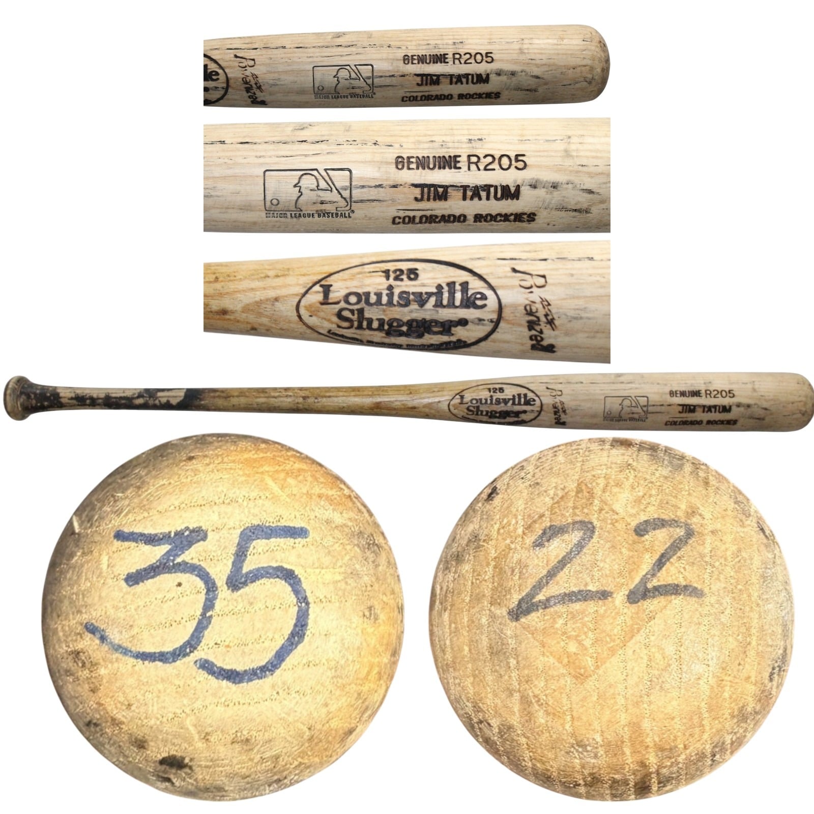 Jim Tatum Colorado Rockies Game Used Louisville Slugger Baseball Bat 57250