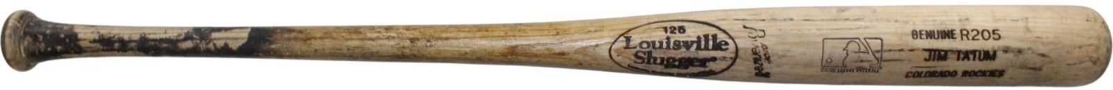 Jim Tatum Colorado Rockies Game Used Louisville Slugger Baseball Bat 57250 3 Jim Tatum Colorado Rockies Game Used Louisville Slugger Baseball Bat 57250