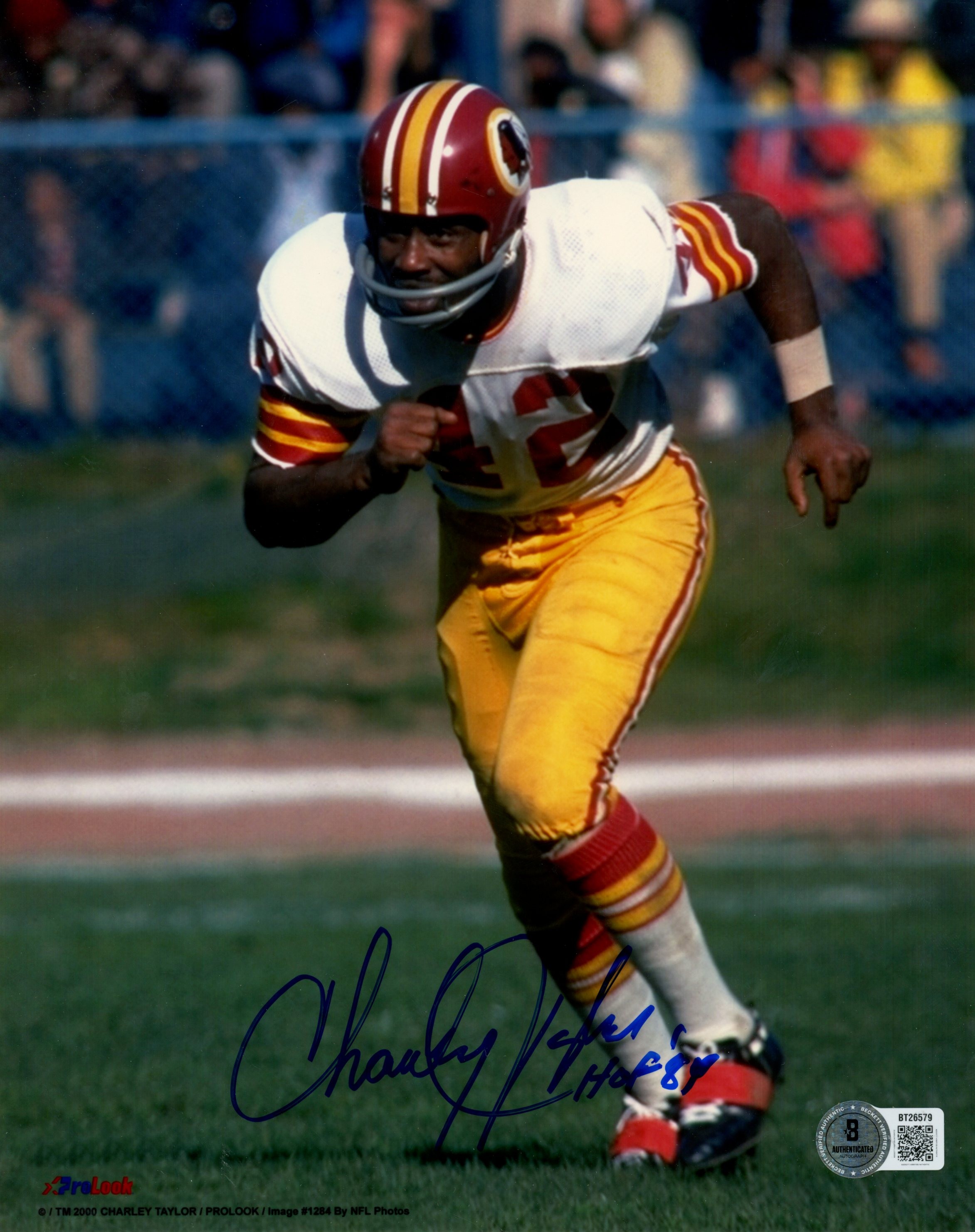 Charley Taylor Autographed Washington Redskins 8x10 Photo HOF Beckett 56771