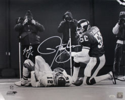Lawrence Taylor & Randall Cunningham Signed 16x20 Photo AS IS JSA