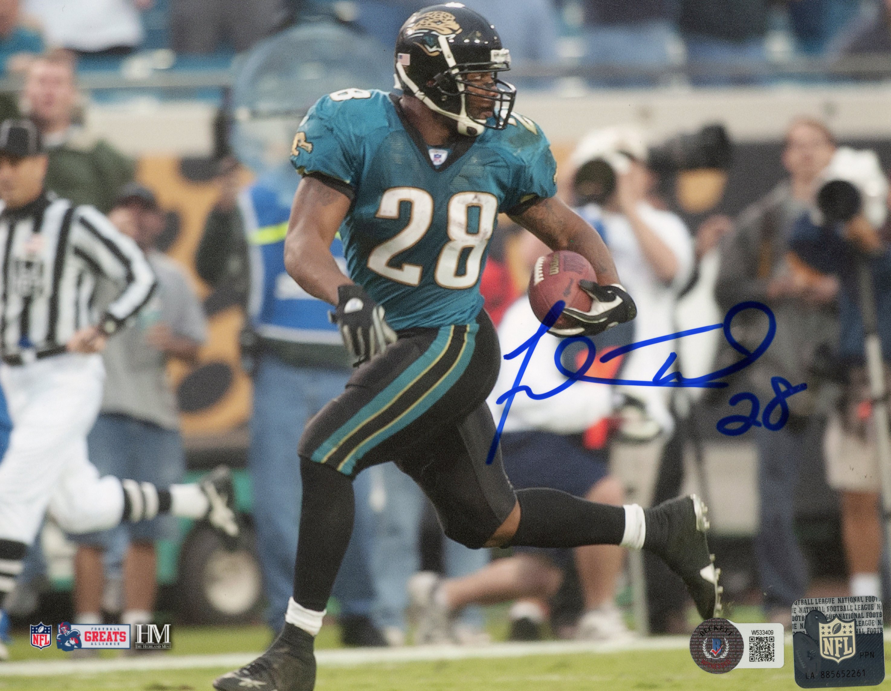 Fred Taylor Autographed/Signed Jacksonville Jaguars 8x10 Photo Beckett