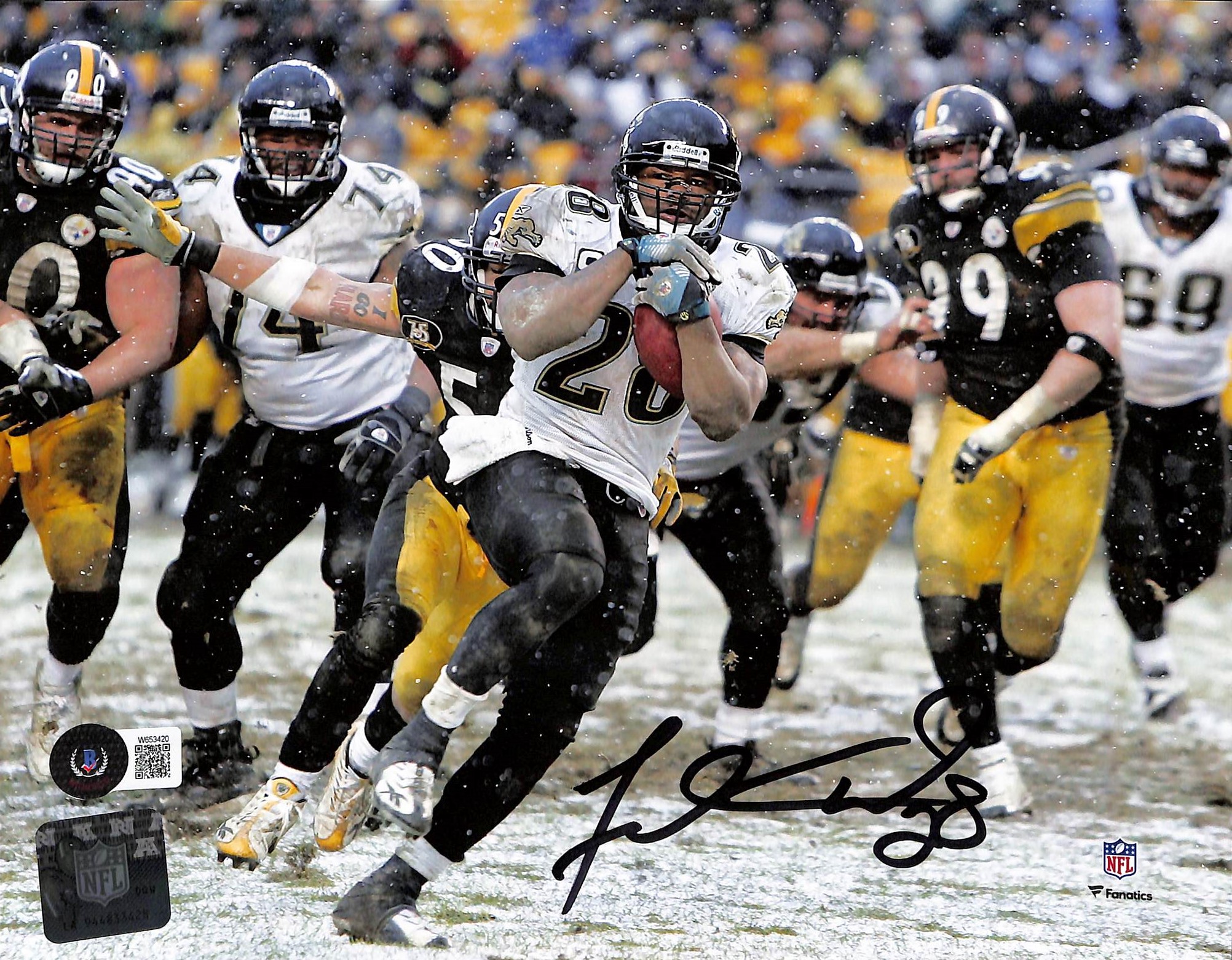 Fred Taylor Autographed Jacksonville Jaguars 8x10 Photo Beckett 