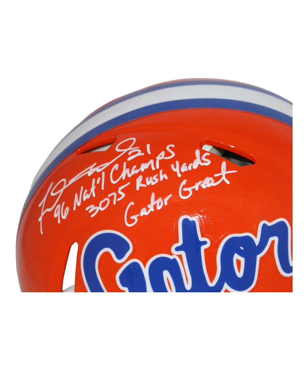 Fred Taylor Autographed Florida Gators Authentic Helmet 3 insc. Beckett