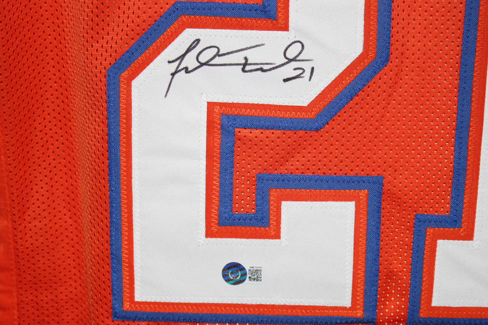 Fred Taylor Autographed/Signed College Style Orange XL Jersey Beckett