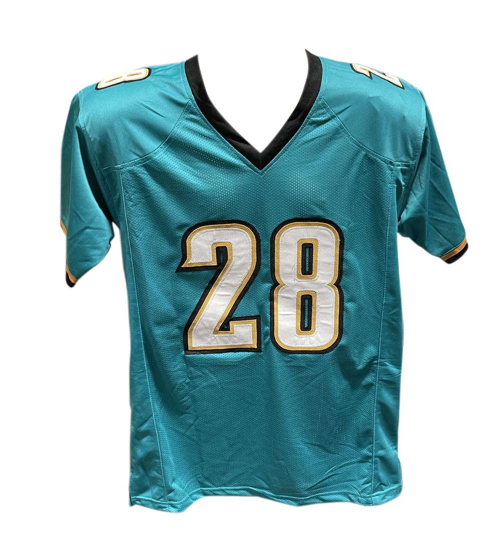Fred Taylor Autographed/Signed Pro Style Jersey Teal Insc. Beckett