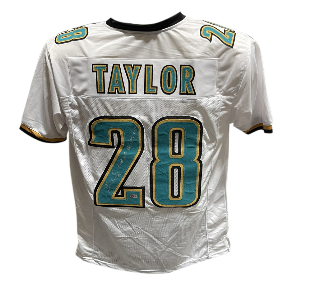 Fred Taylor Autographed/Signed Pro Style Jersey White Insc. Beckett