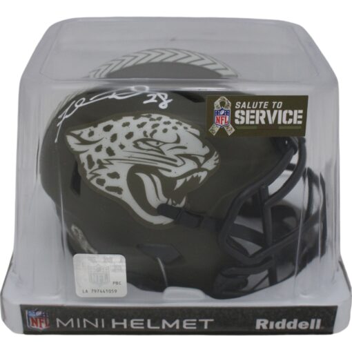Fred Taylor Autographed Jacksonville Jaguars 22 STS Mini Helmet Beckett 46766